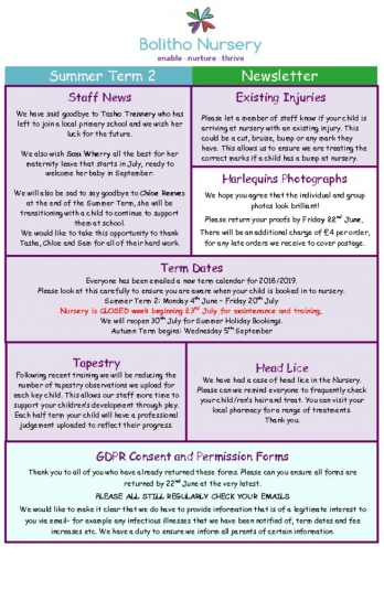 thumbnail of Summer Term 2 Newsletter 2018